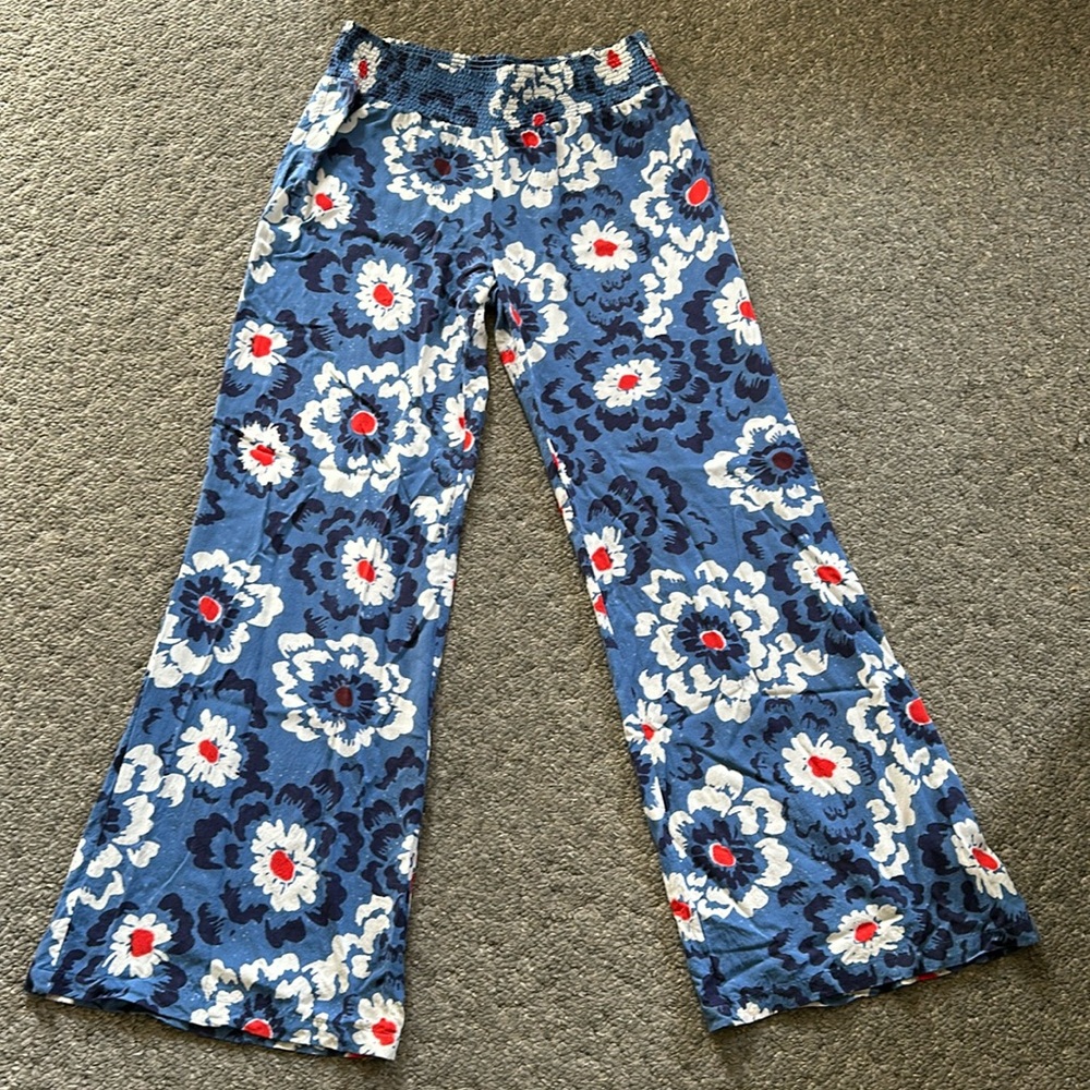 Quiksilver Blue Floral Wide Leg Pants